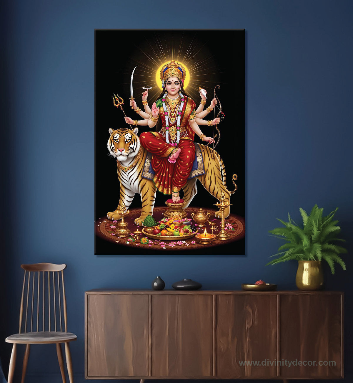 Maa Durga Canvas Painting – Powerful Goddess Wall Decor 1