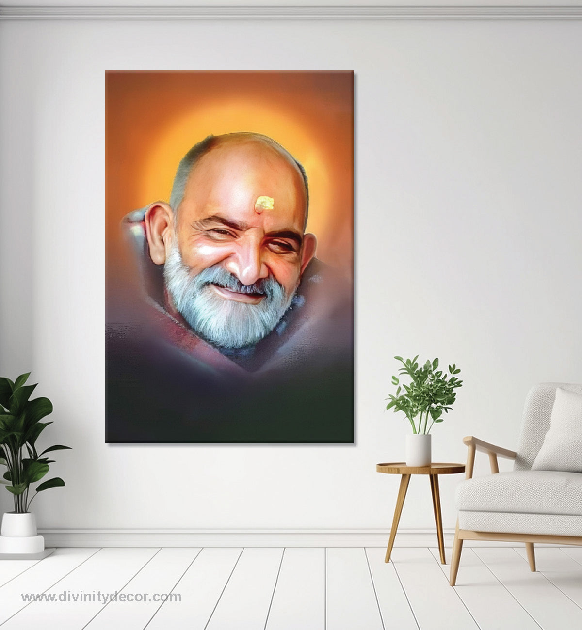 Neem Karoli Baba Spiritual Wall Art Canvas Print 2