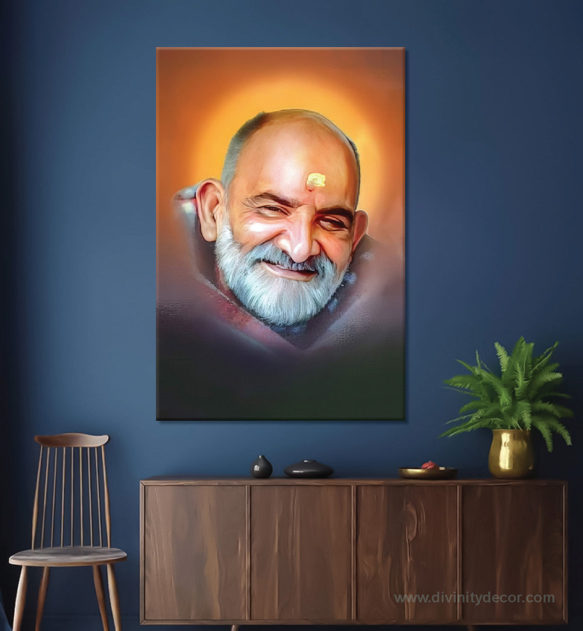 Neem Karoli Baba Spiritual Wall Art Canvas Print 2