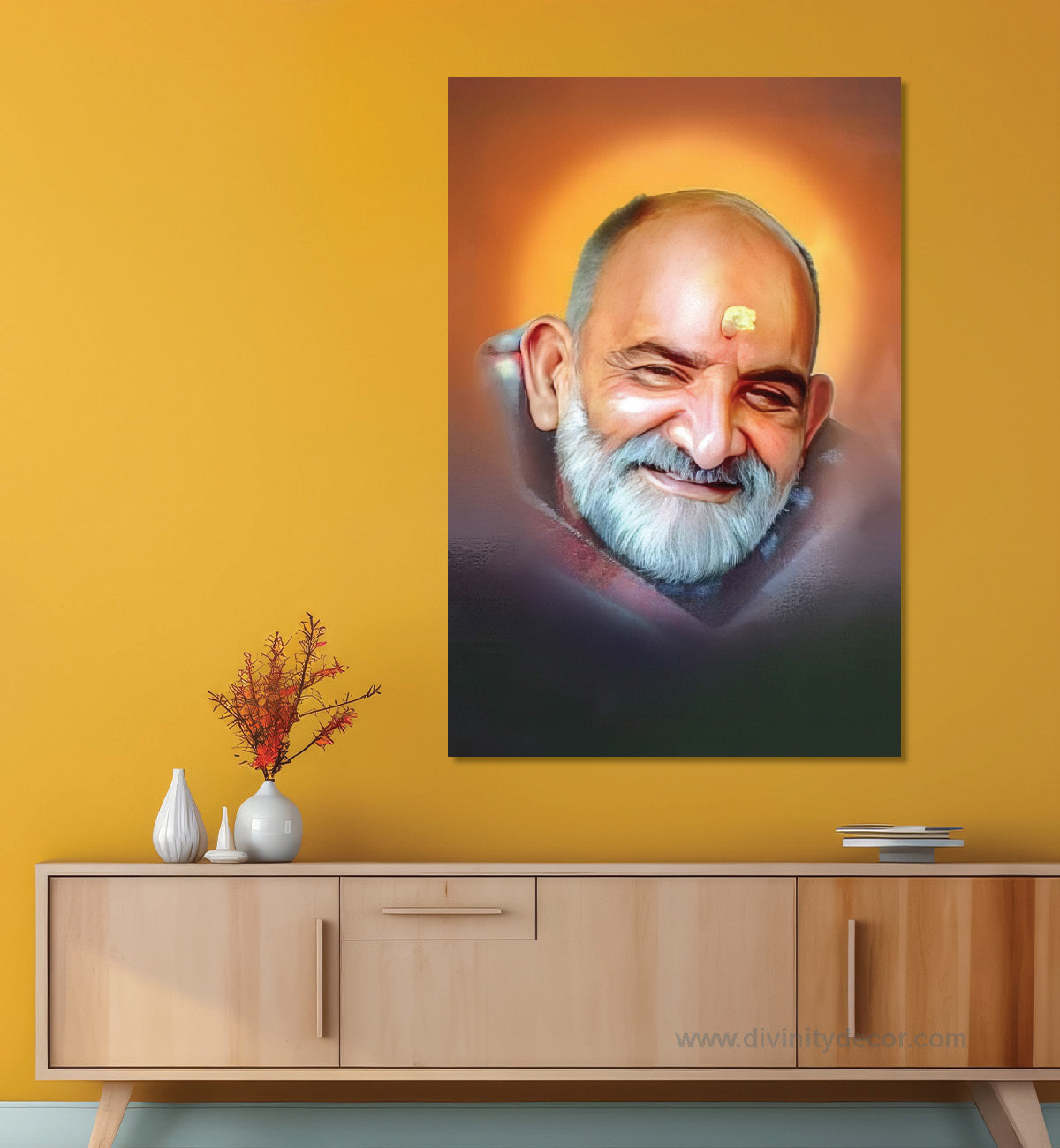 Neem Karoli Baba Spiritual Wall Art Canvas Print 2