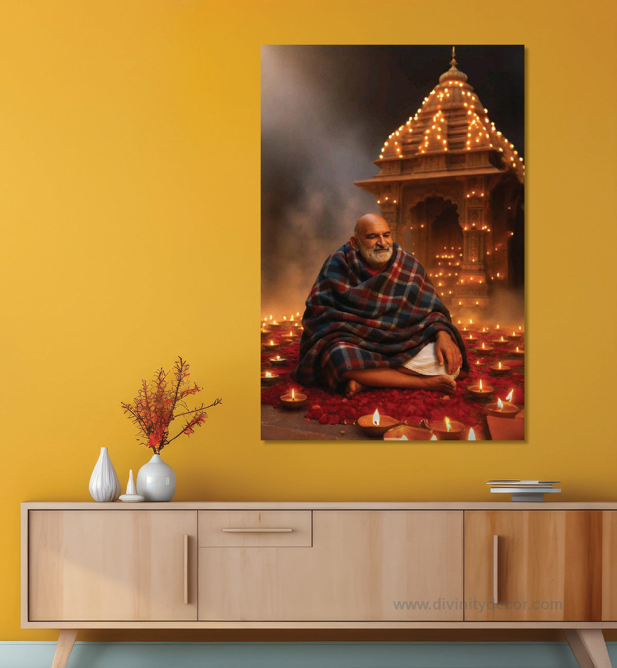 Neem Karoli Baba Modern Spiritual Canvas Painting 10
