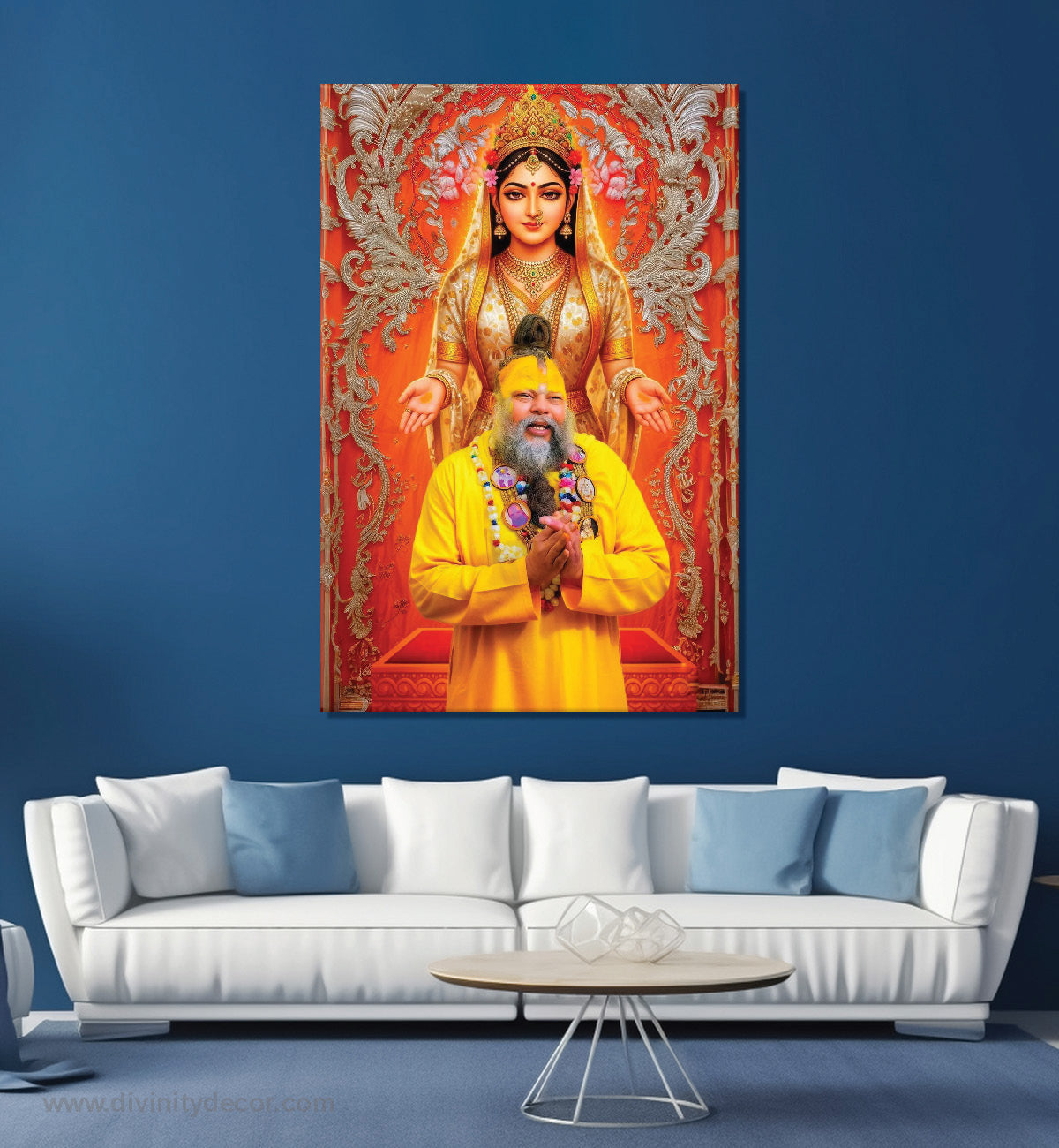 Premanand Maharaj Canvas Painting – Divine Spiritual Wall Decor 1