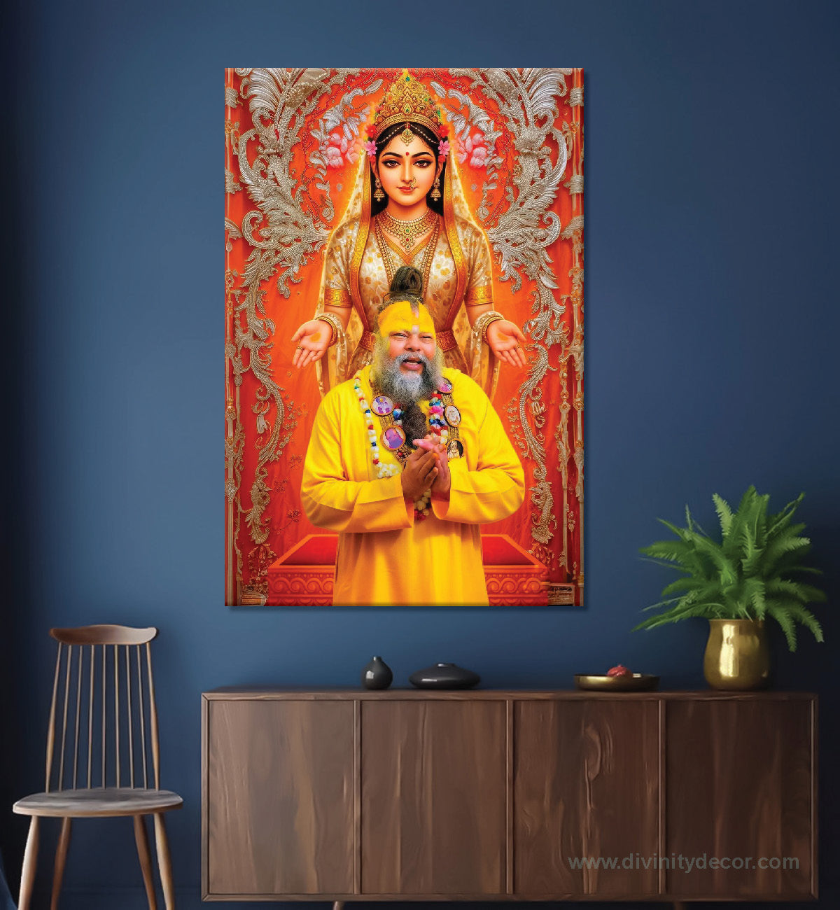 Premanand Maharaj Canvas Painting – Divine Spiritual Wall Decor 1