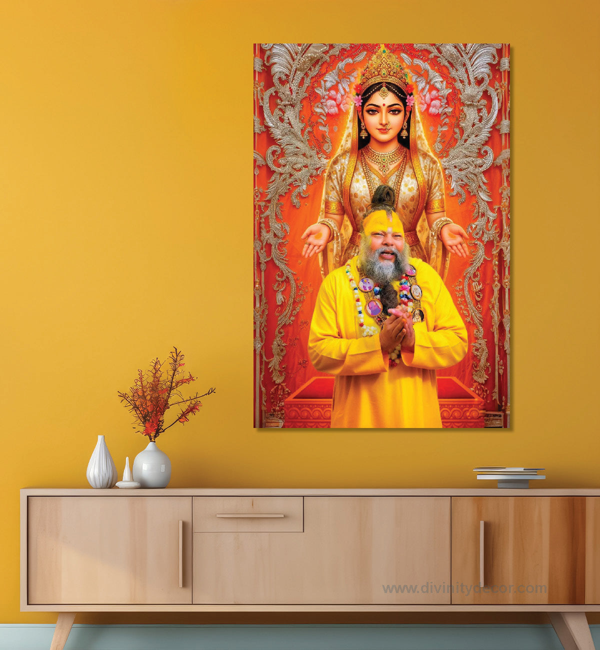 Premanand Maharaj Canvas Painting – Divine Spiritual Wall Decor 1