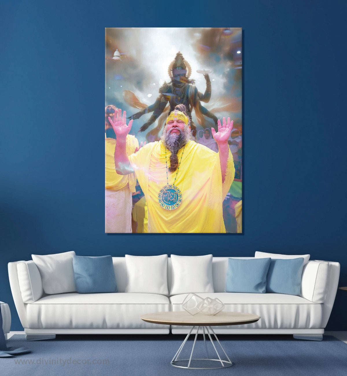 Shree Premanand Ji Religious Wall Painting for Temple Decor 3