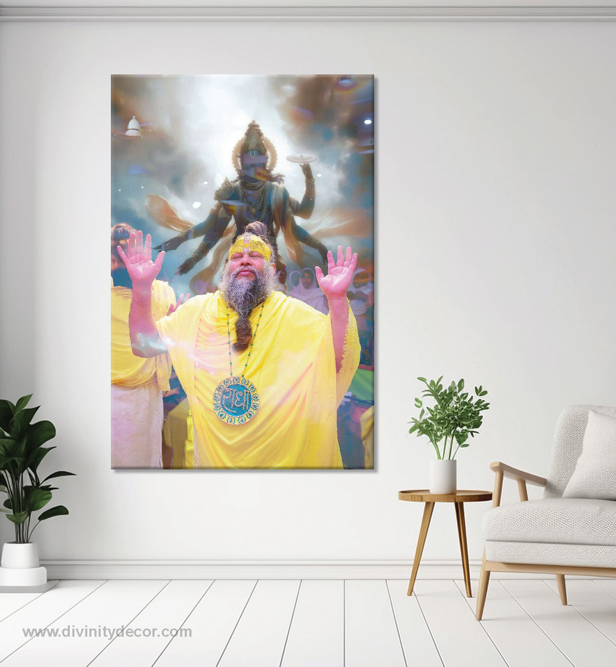 Shree Premanand Ji Religious Wall Painting for Temple Decor 3