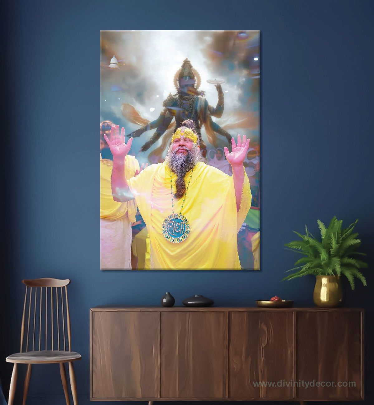 Shree Premanand Ji Religious Wall Painting for Temple Decor 3