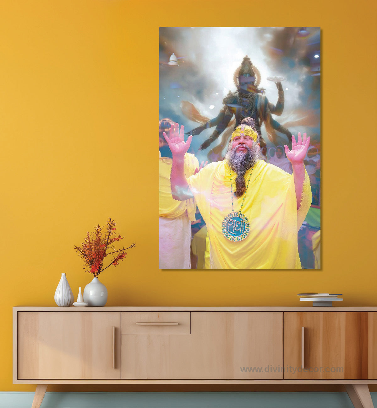 Shree Premanand Ji Religious Wall Painting for Temple Decor 3