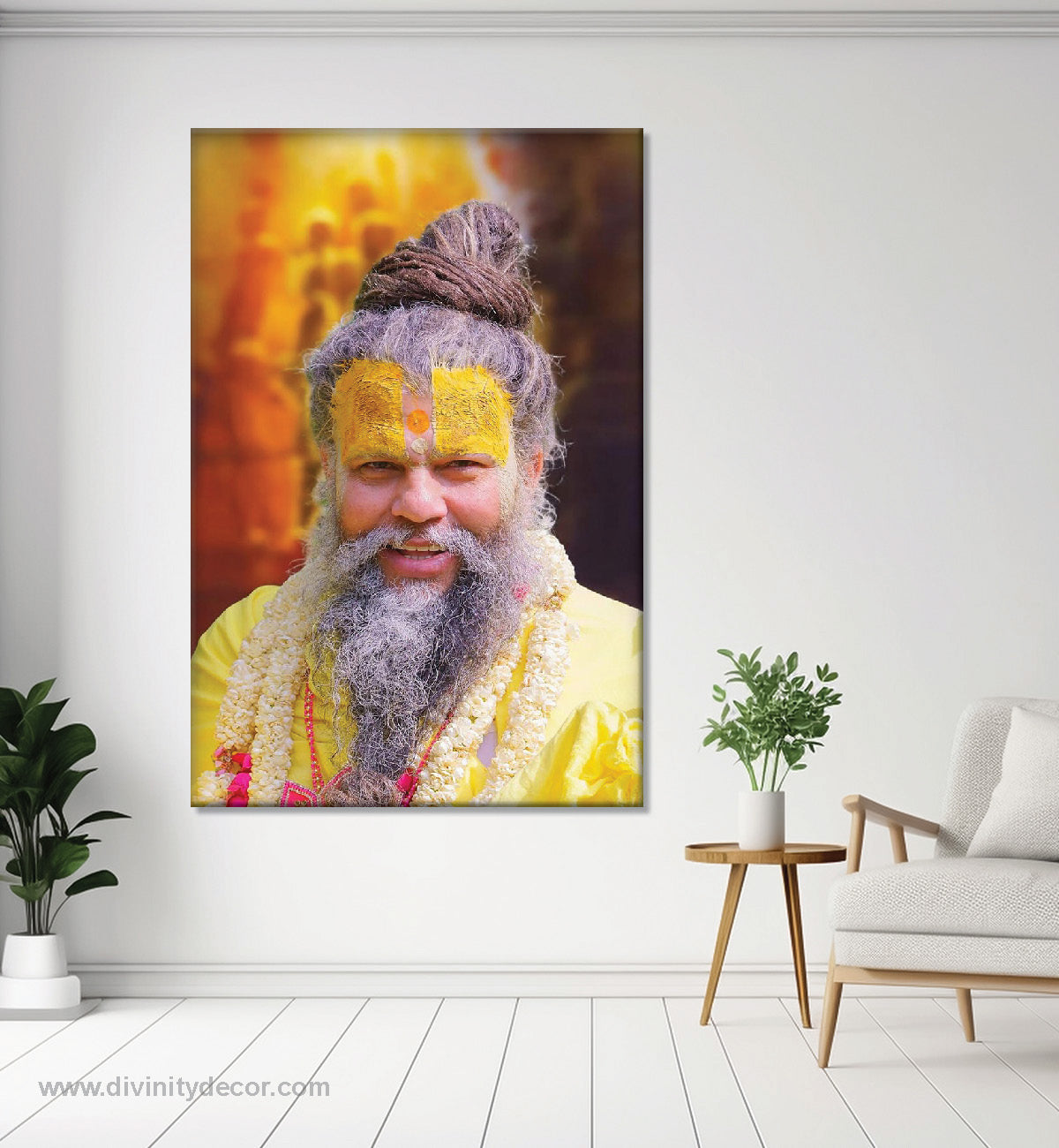 Premanand Ji Sacred Canvas Painting for Home Temple 12