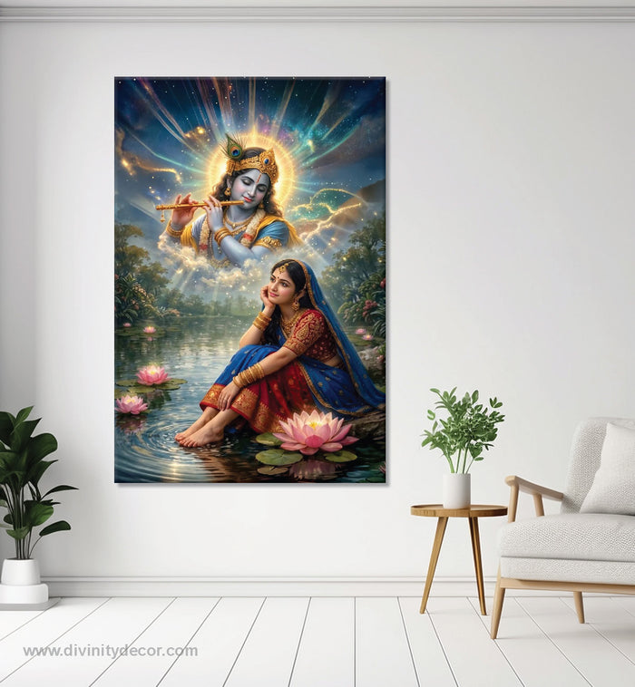 Shri Radha Rani Canvas Wall Art – Premium Spiritual Home Decor 4