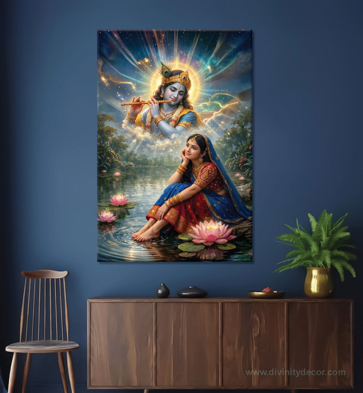 Shri Radha Rani Canvas Wall Art – Premium Spiritual Home Decor 4