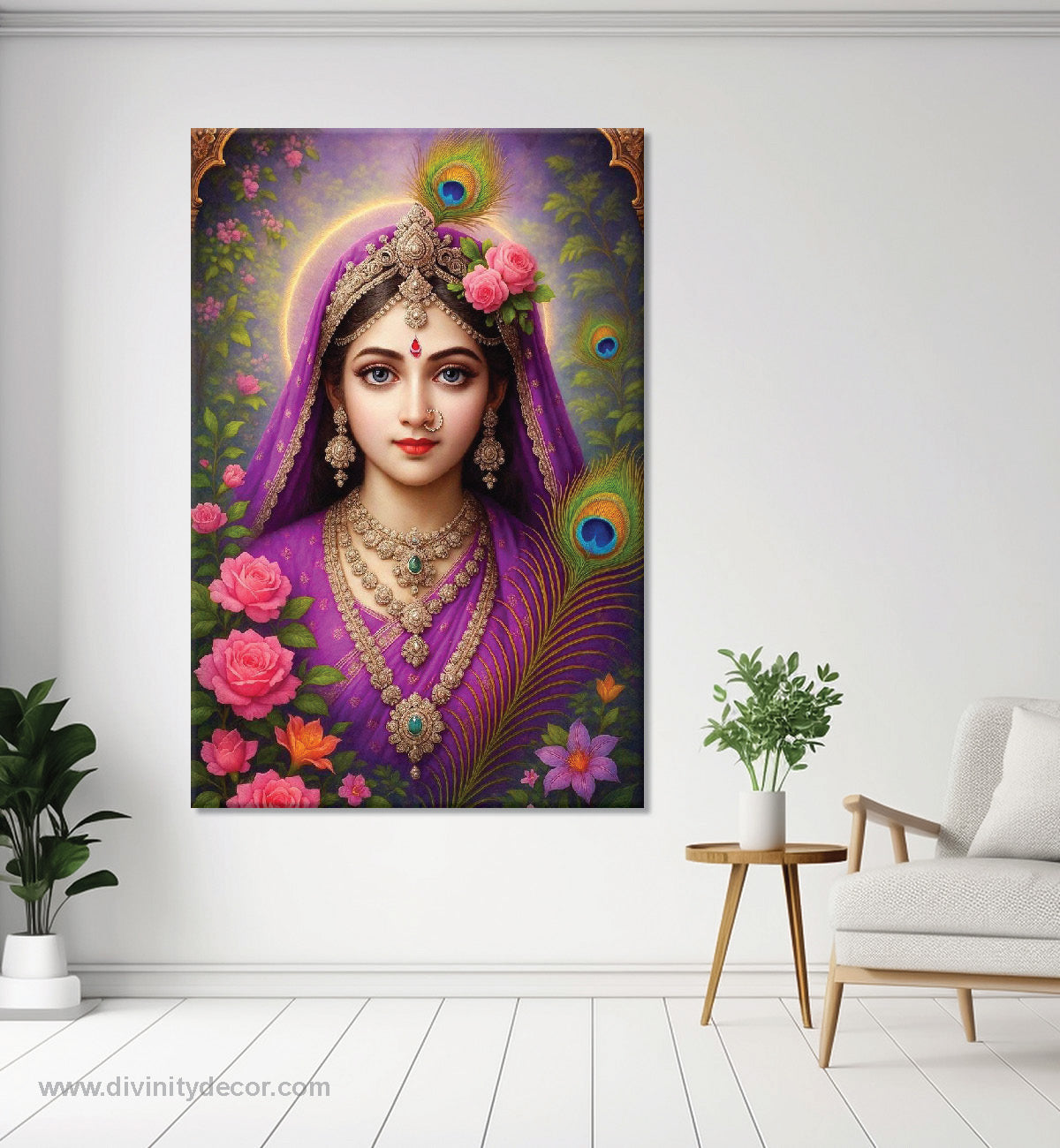 Radha Rani Divine Beauty Canvas Painting – भक्तिरस Wall Decor 5