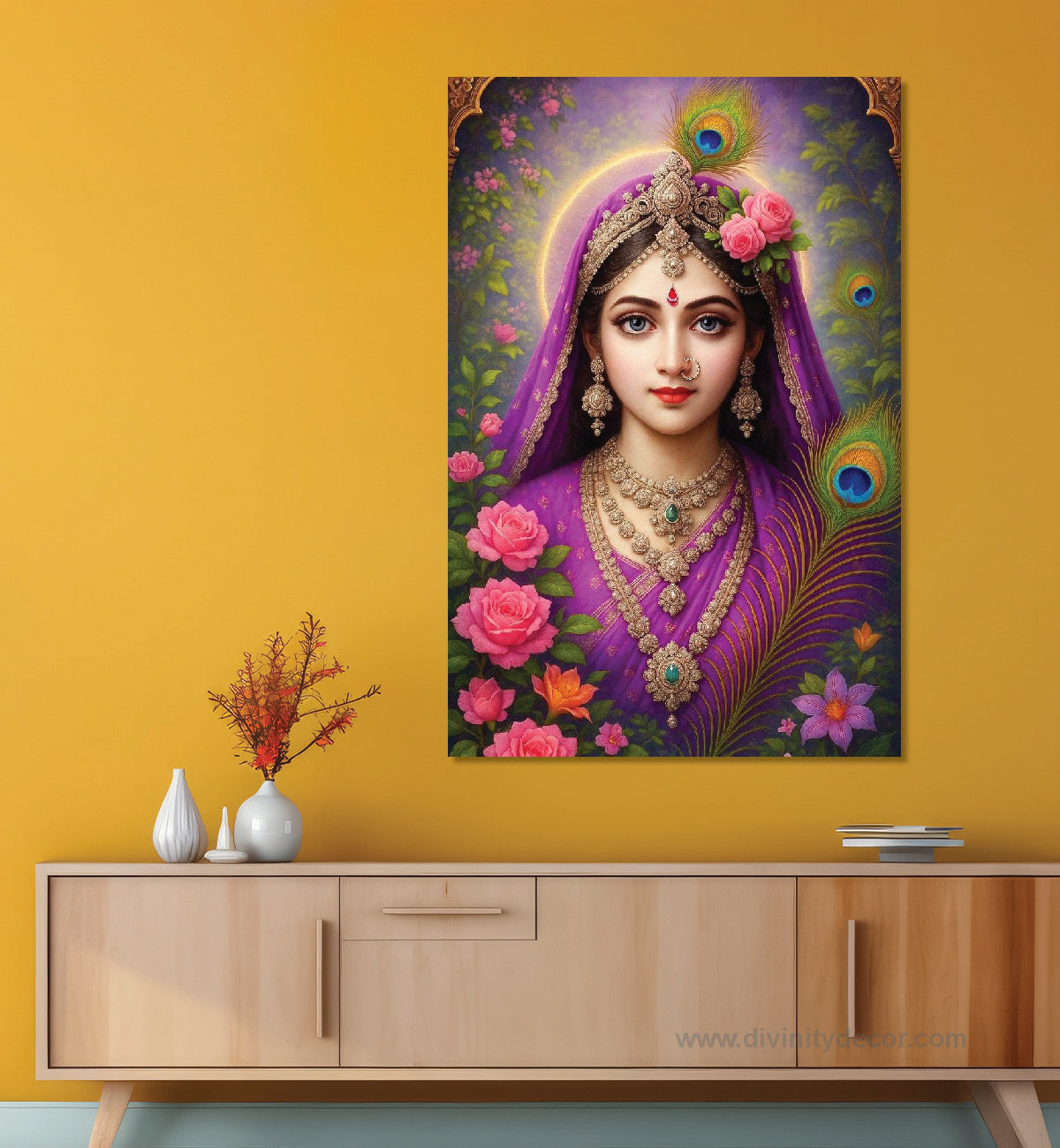 Radha Rani Divine Beauty Canvas Painting – भक्तिरस Wall Decor 5