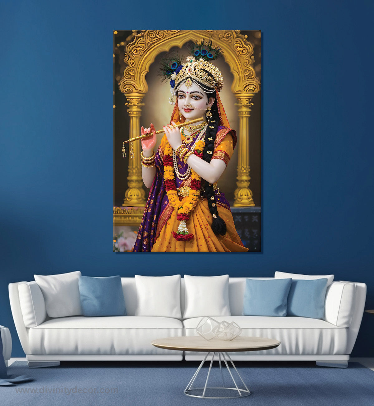 Radha Rani Modern Art Canvas Painting – Contemporary Spiritual Decor 9
