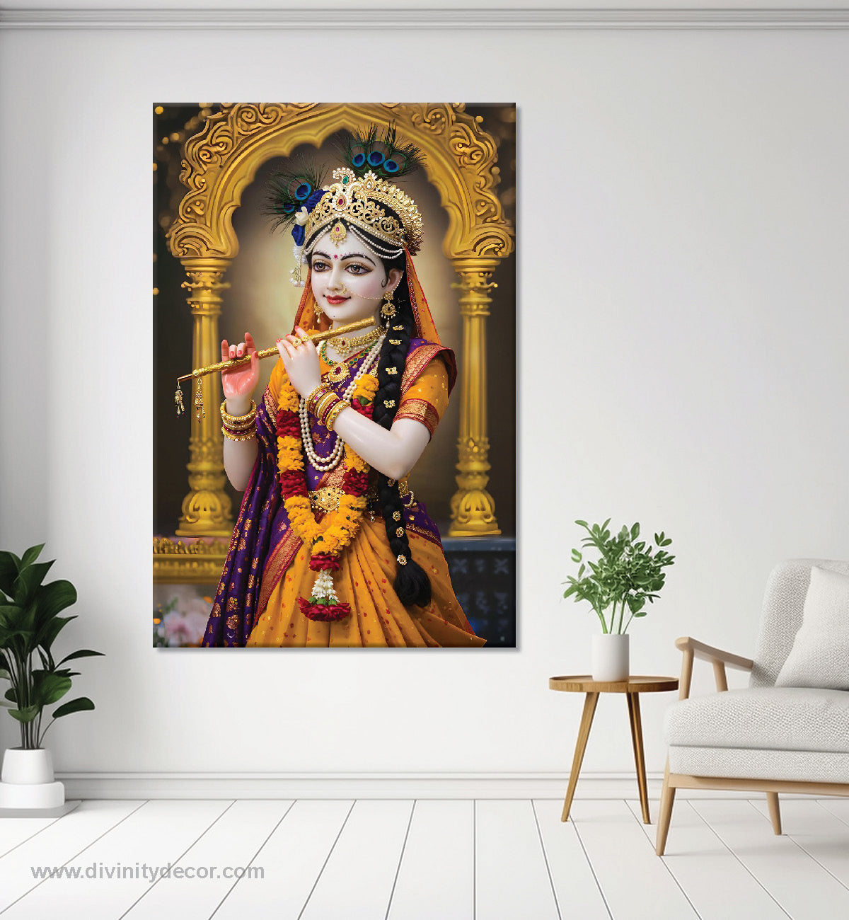 Radha Rani Modern Art Canvas Painting – Contemporary Spiritual Decor 9