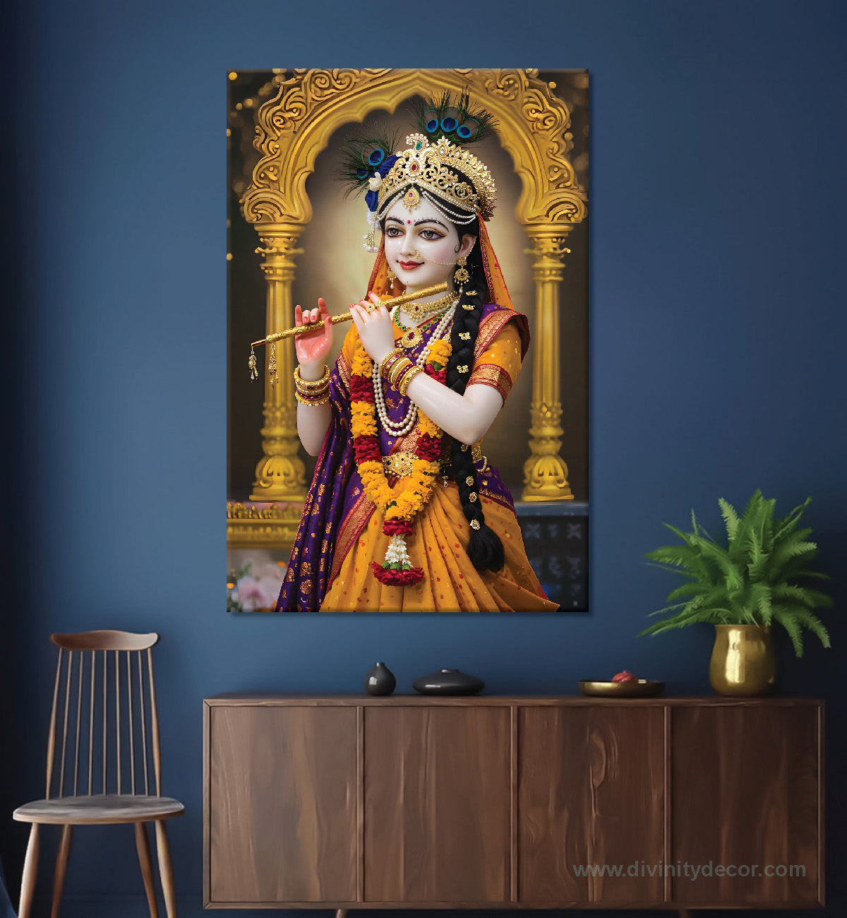 Radha Rani Modern Art Canvas Painting – Contemporary Spiritual Decor 9