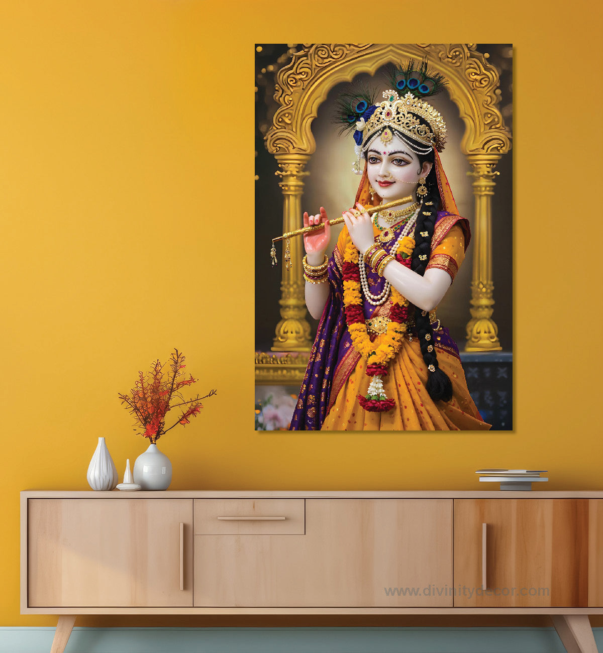 Radha Rani Modern Art Canvas Painting – Contemporary Spiritual Decor 9