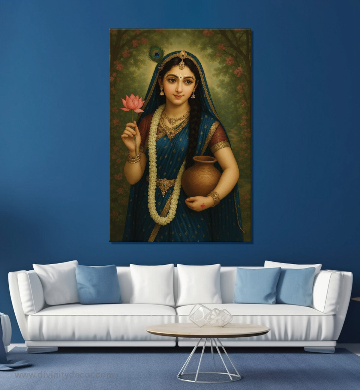 Radha Rani Premium Canvas Painting – Luxury Spiritual Wall Decor 11