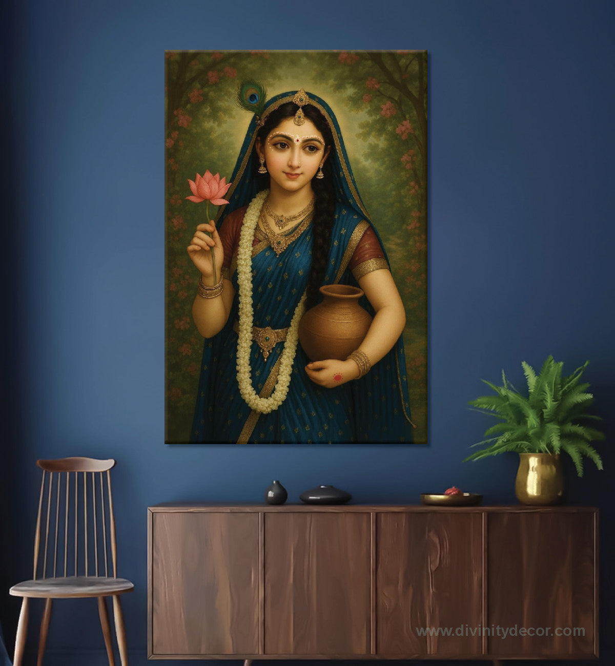 Radha Rani Premium Canvas Painting – Luxury Spiritual Wall Decor 11