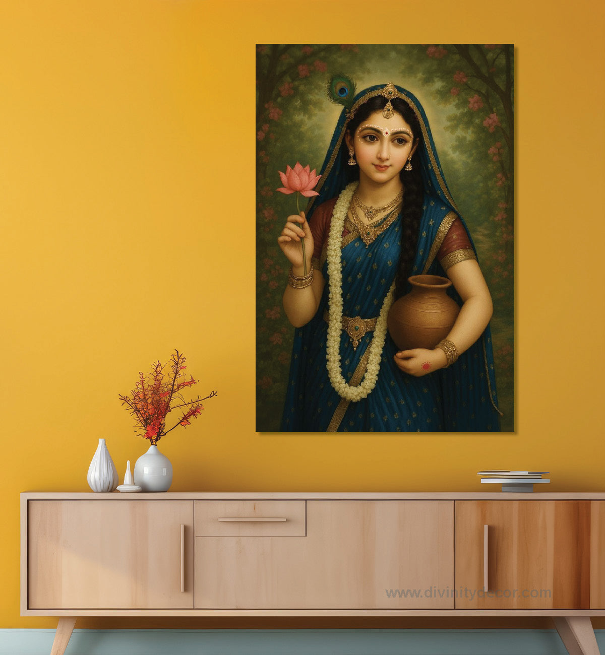 Radha Rani Premium Canvas Painting – Luxury Spiritual Wall Decor 11