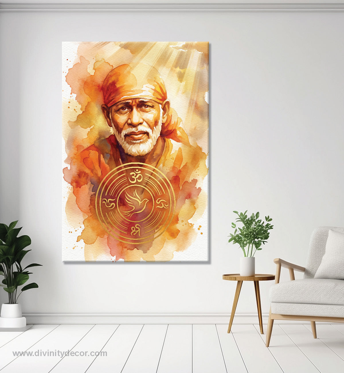 Shirdi Sai Baba Spiritual Wall Art Canvas Print 2