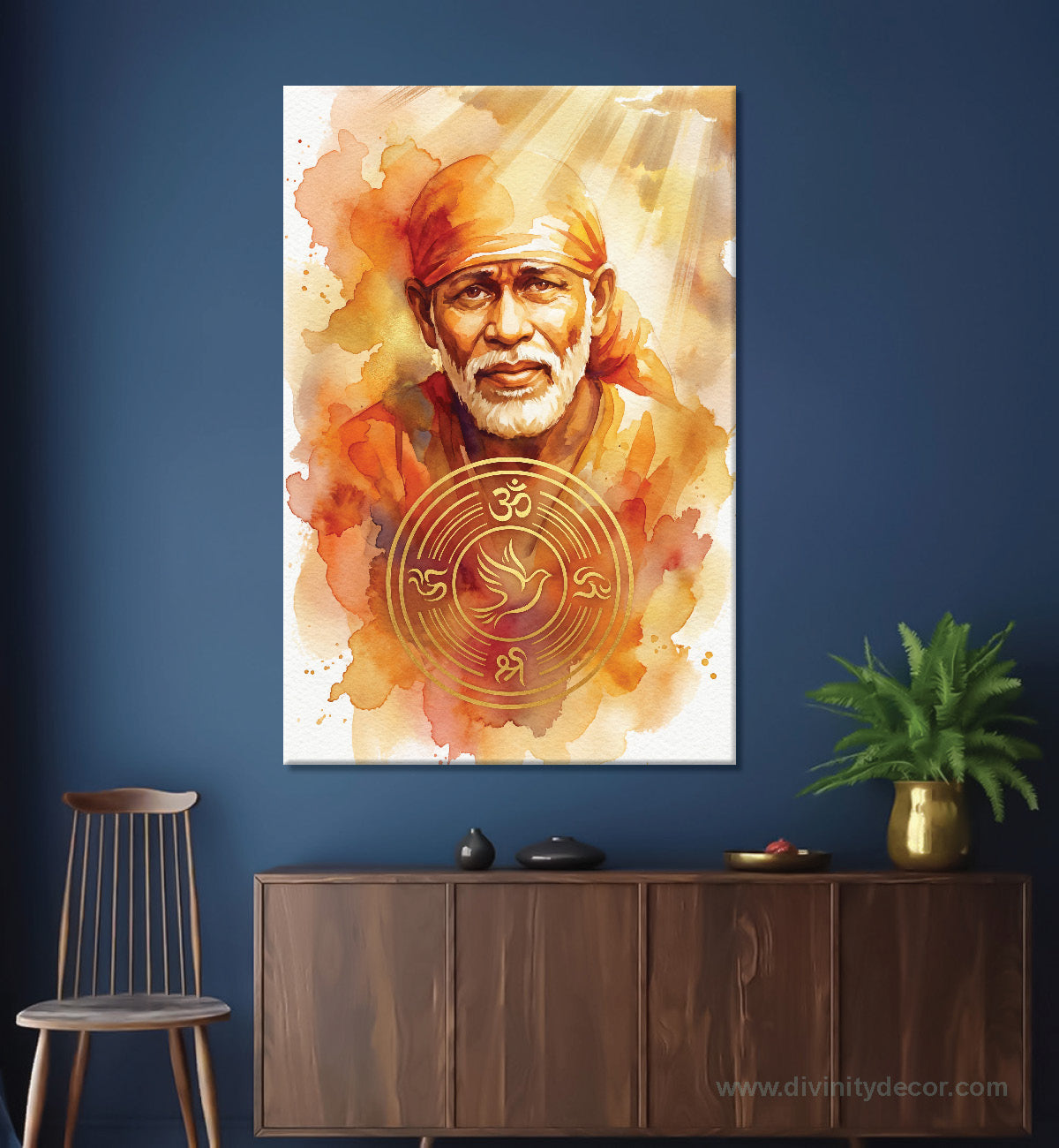 Shirdi Sai Baba Spiritual Wall Art Canvas Print 2