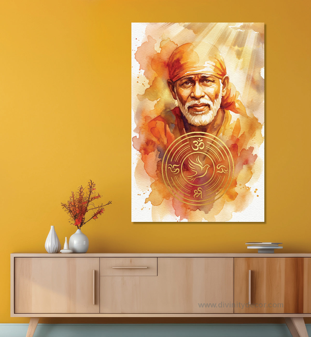Shirdi Sai Baba Spiritual Wall Art Canvas Print 2