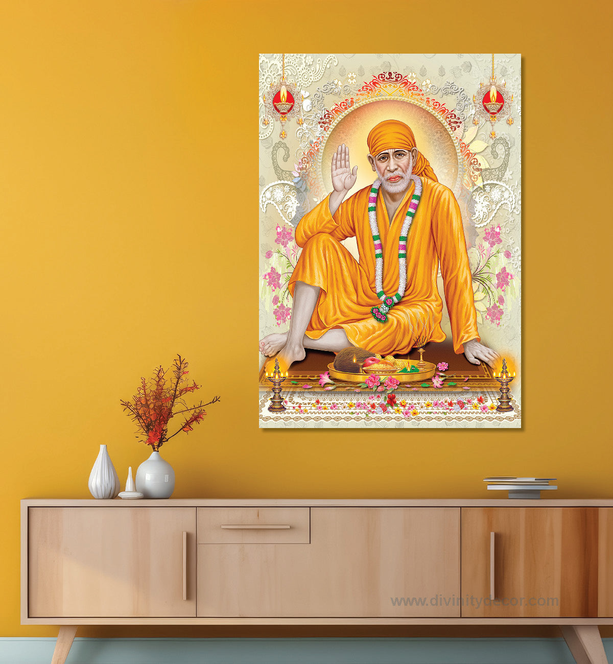 Sai Baba Premium Devotional Canvas Artwork 4