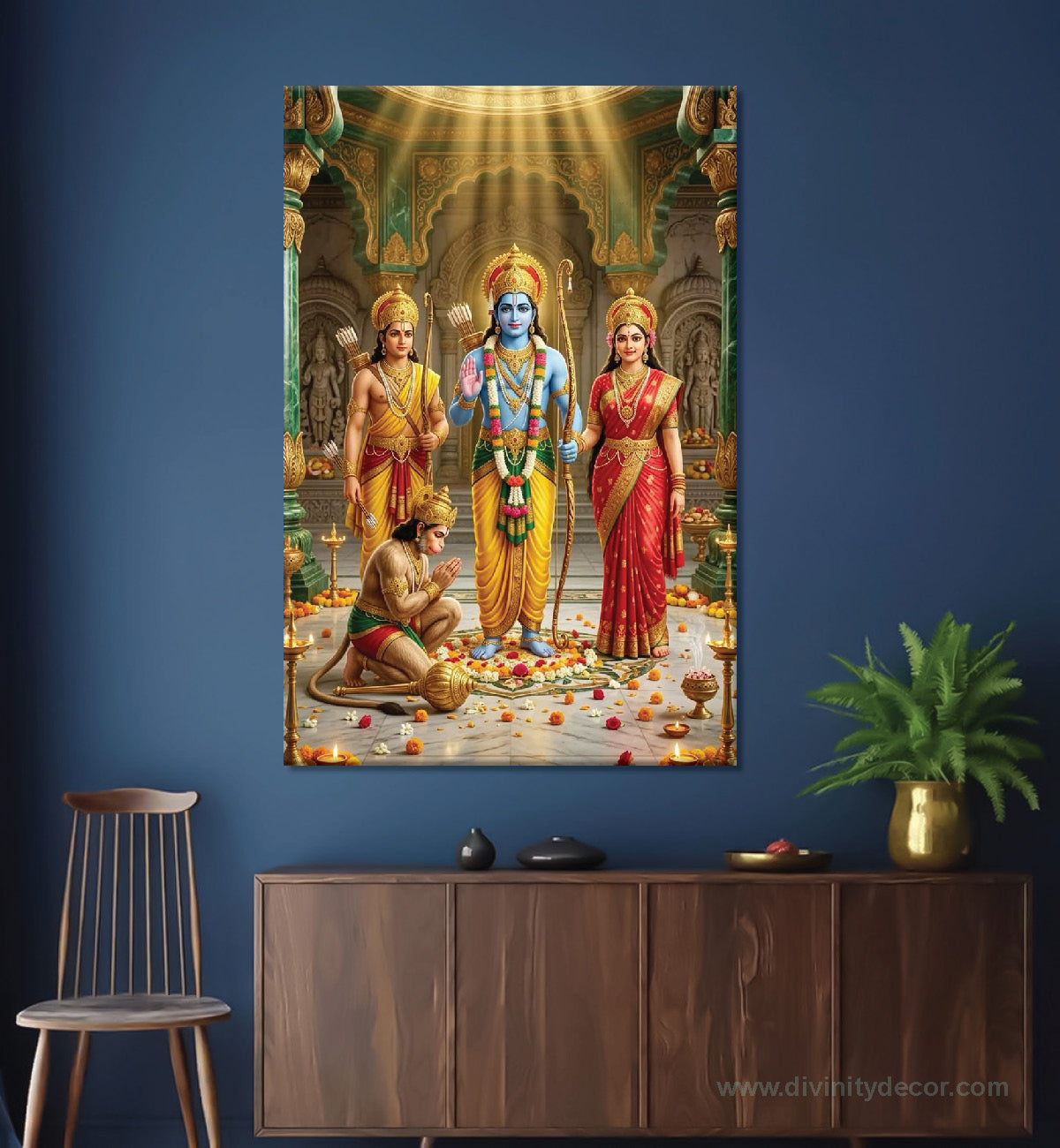 Shree Ram Religious Wall Painting for Temple Decor 3