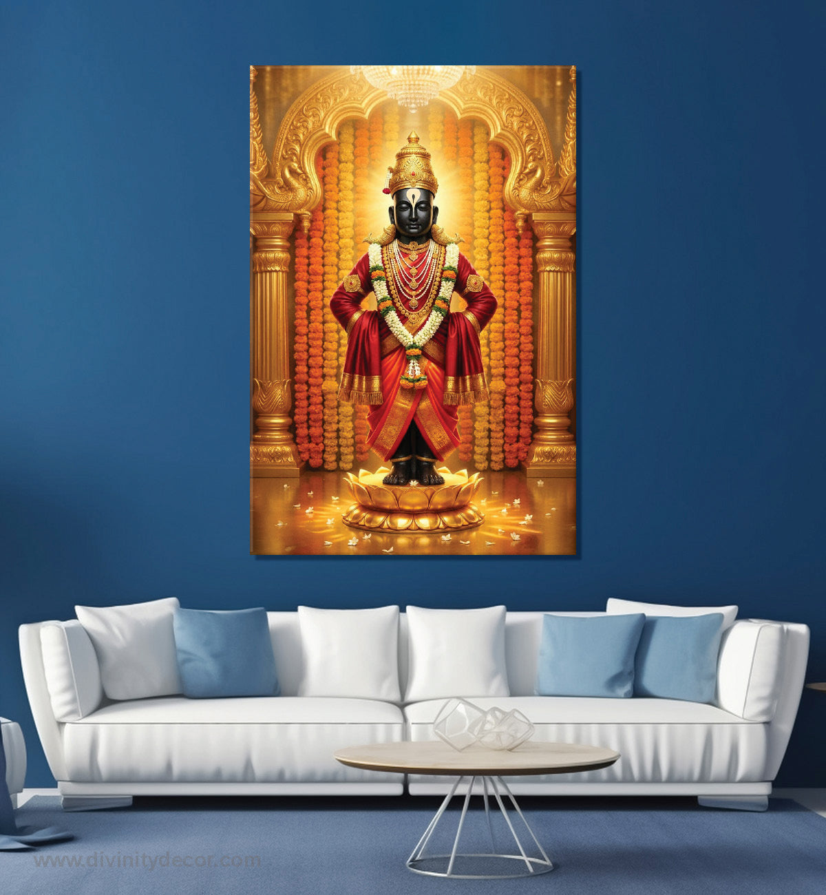 Vitthal Bhagwan Canvas Painting – Divine Panduranga Wall Art 1