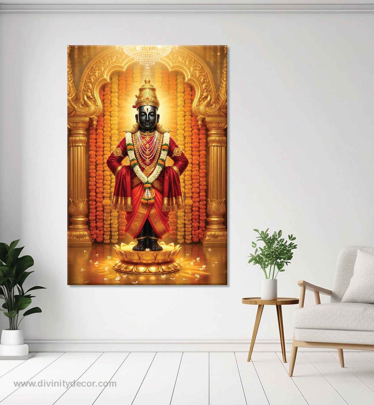 Vitthal Bhagwan Canvas Painting – Divine Panduranga Wall Art 1
