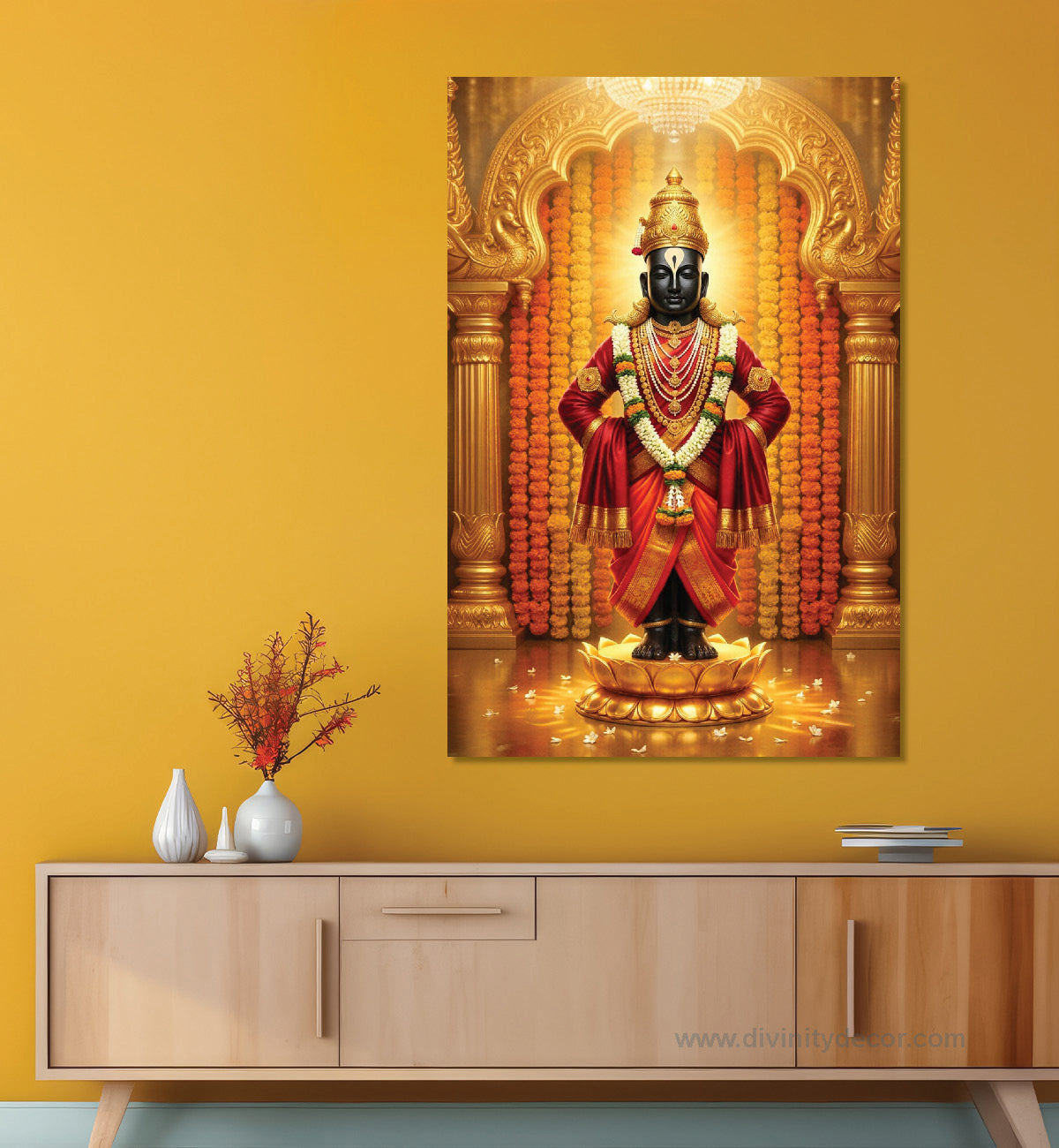 Vitthal Bhagwan Canvas Painting – Divine Panduranga Wall Art 1