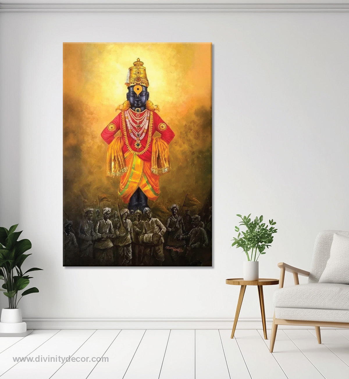 Vitthal Rukmini Spiritual Wall Art Canvas Print 2