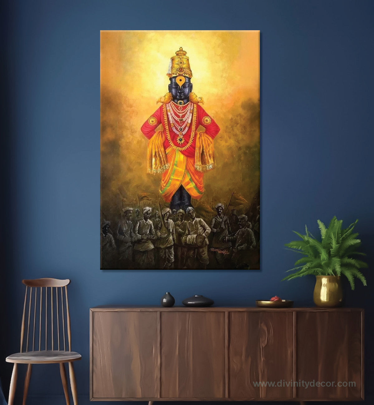 Vitthal Rukmini Spiritual Wall Art Canvas Print 2