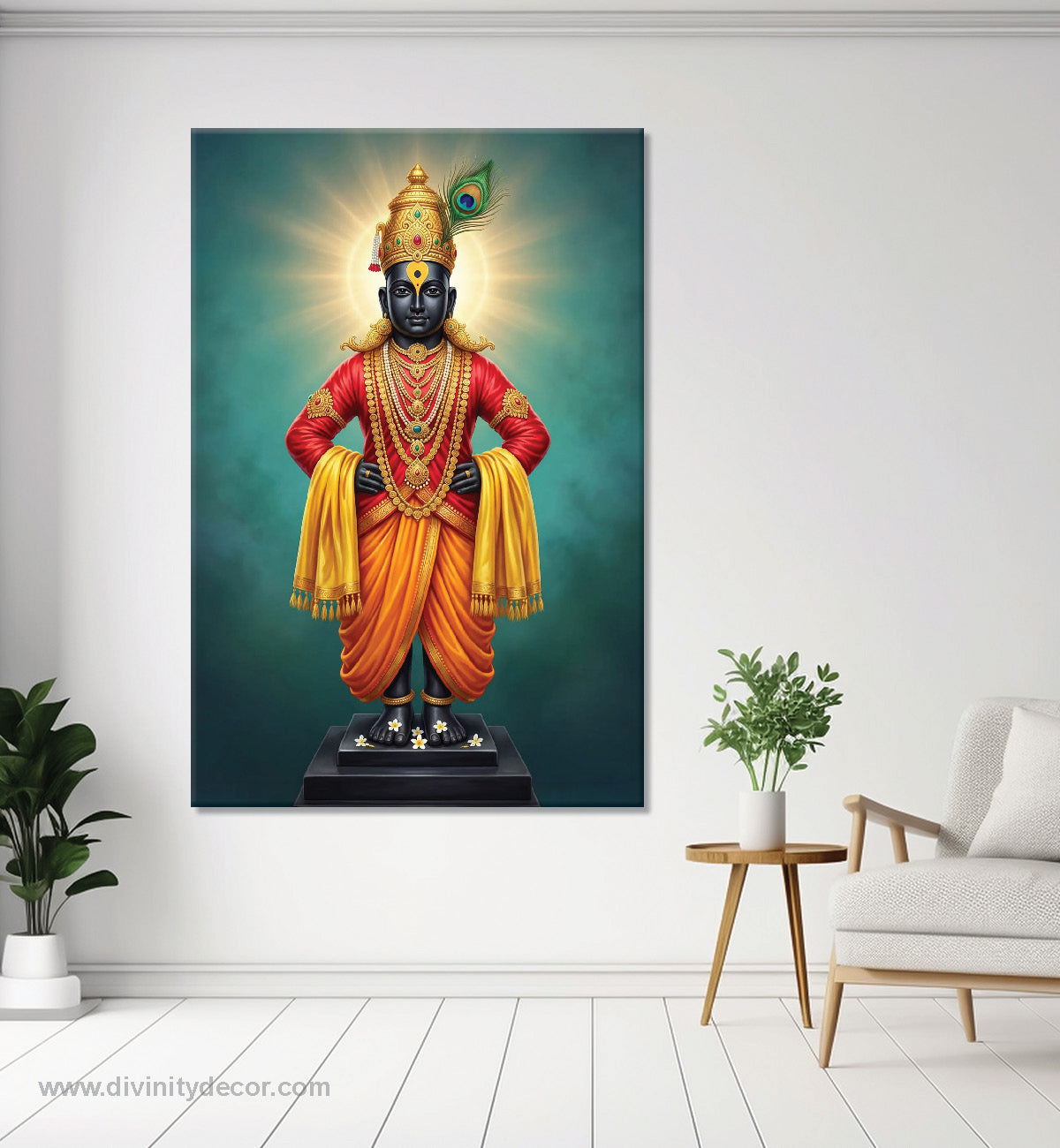 Shree Vitthal Religious Wall Painting for Temple Decor 3
