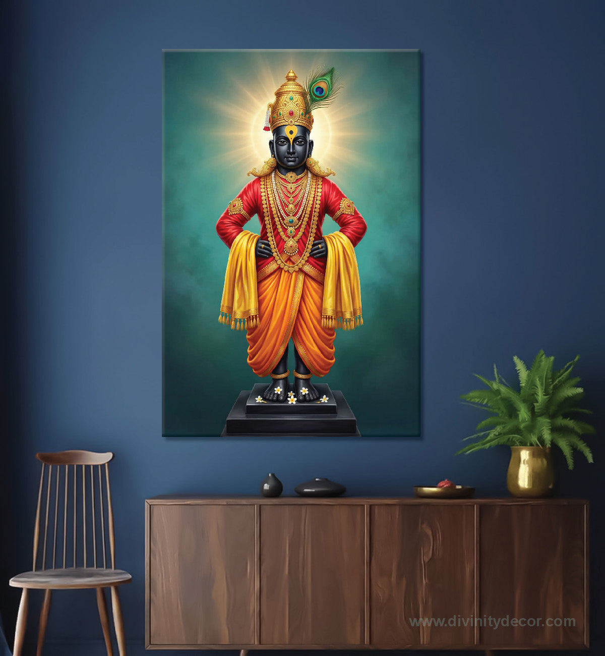 Shree Vitthal Religious Wall Painting for Temple Decor 3