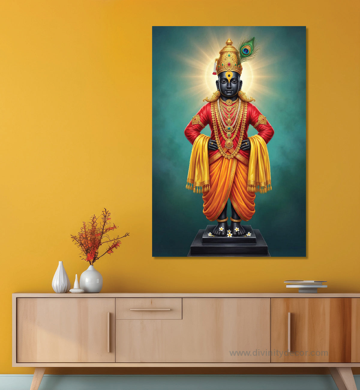 Shree Vitthal Religious Wall Painting for Temple Decor 3