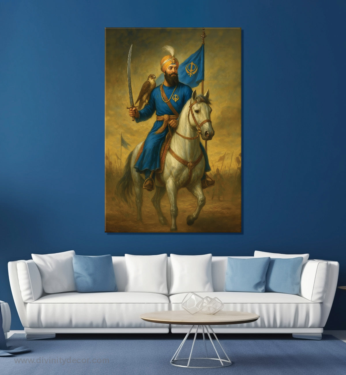 Guru Gobind Singh Ji Warrior Horse Canvas Painting 3