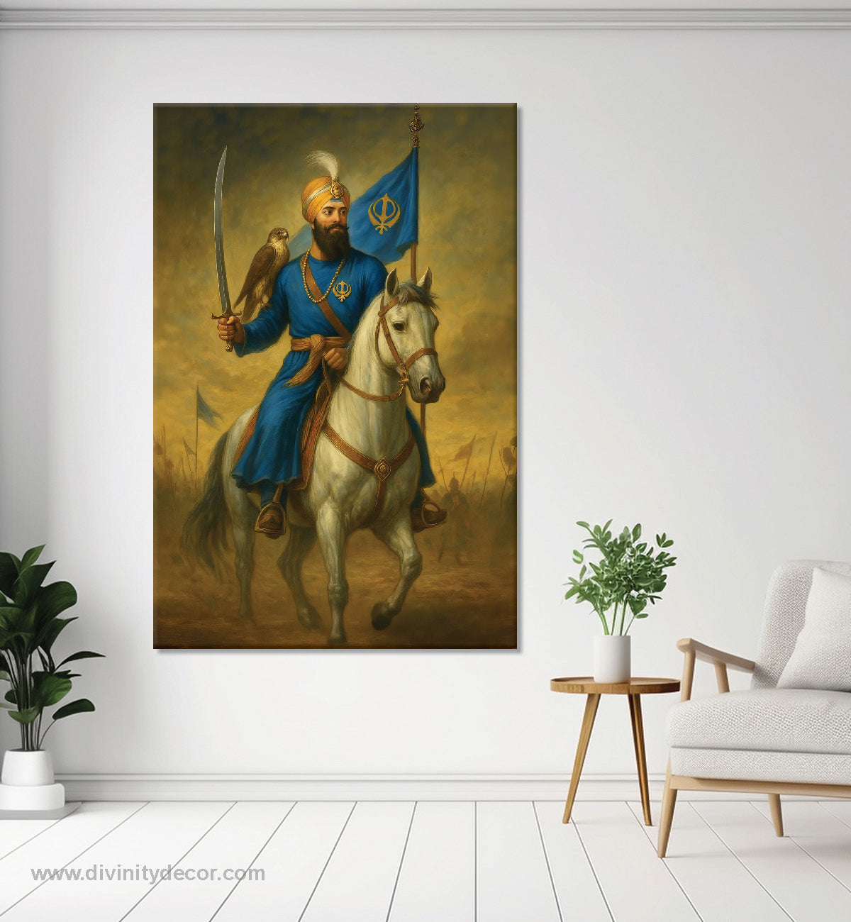 Guru Gobind Singh Ji Warrior Horse Canvas Painting 3