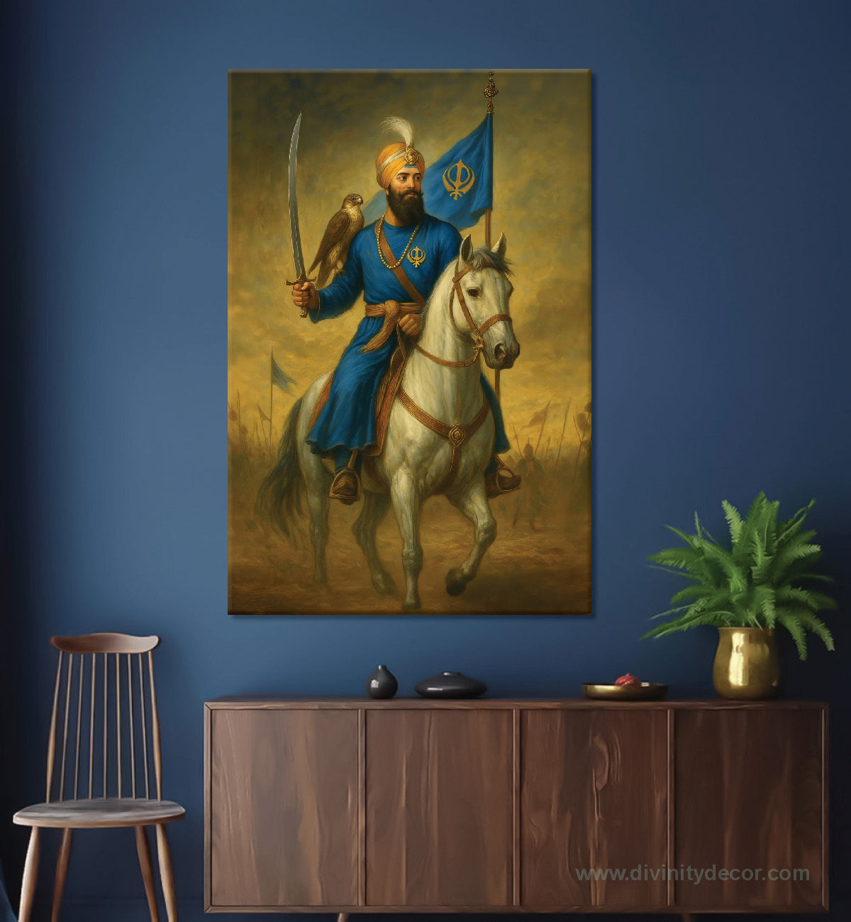 Guru Gobind Singh Ji Warrior Horse Canvas Painting 3