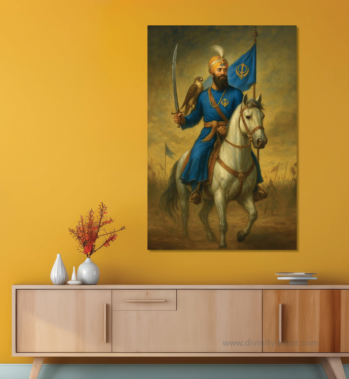 Guru Gobind Singh Ji Warrior Horse Canvas Painting 3