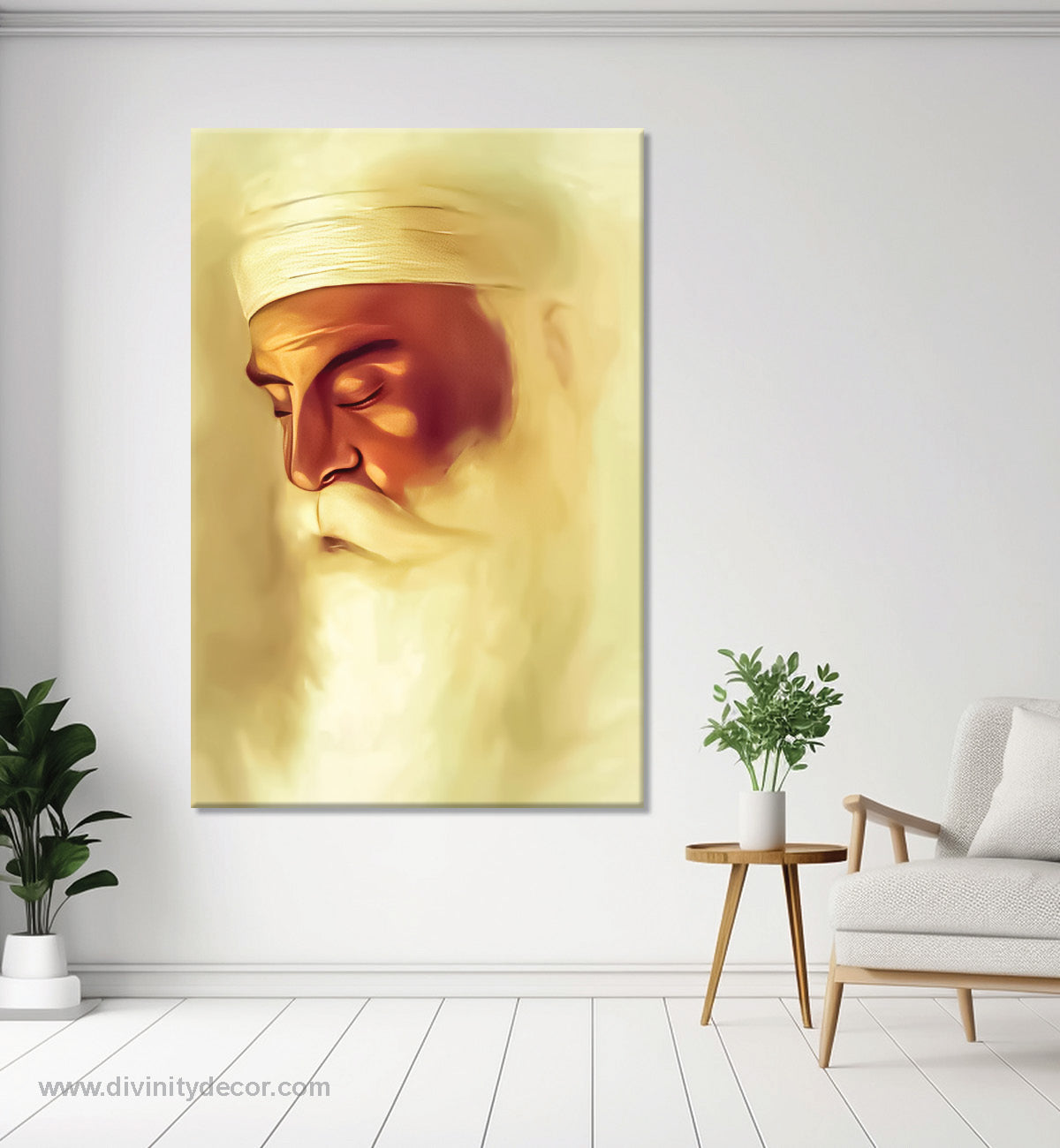Peaceful Guru Nanak Dev Ji Spiritual Canvas Art 4