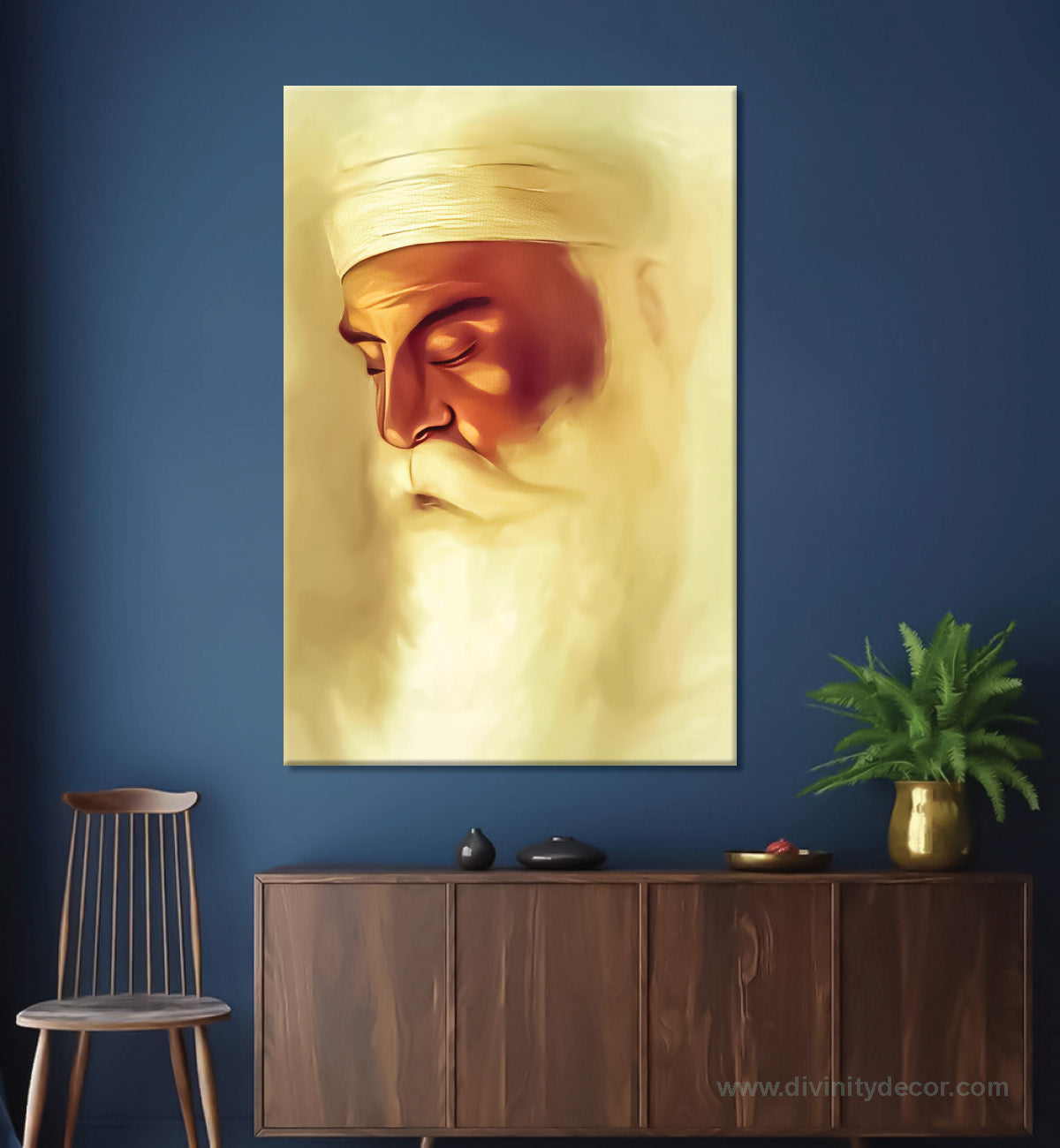Peaceful Guru Nanak Dev Ji Spiritual Canvas Art 4