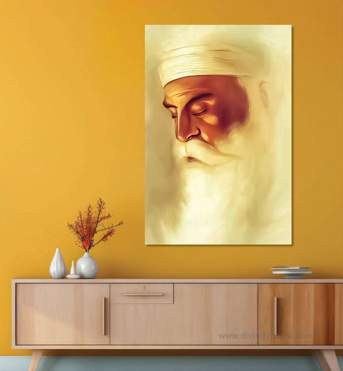 Peaceful Guru Nanak Dev Ji Spiritual Canvas Art 4