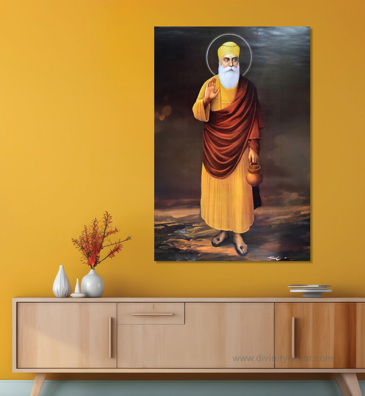 Standing Guru Nanak Dev Ji Religious Canvas Art 6