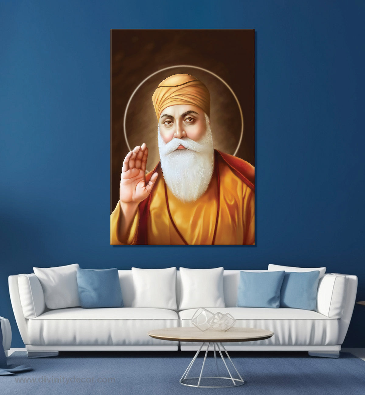 Guru Nanak Sahib Divine Portrait Canvas Painting 7
