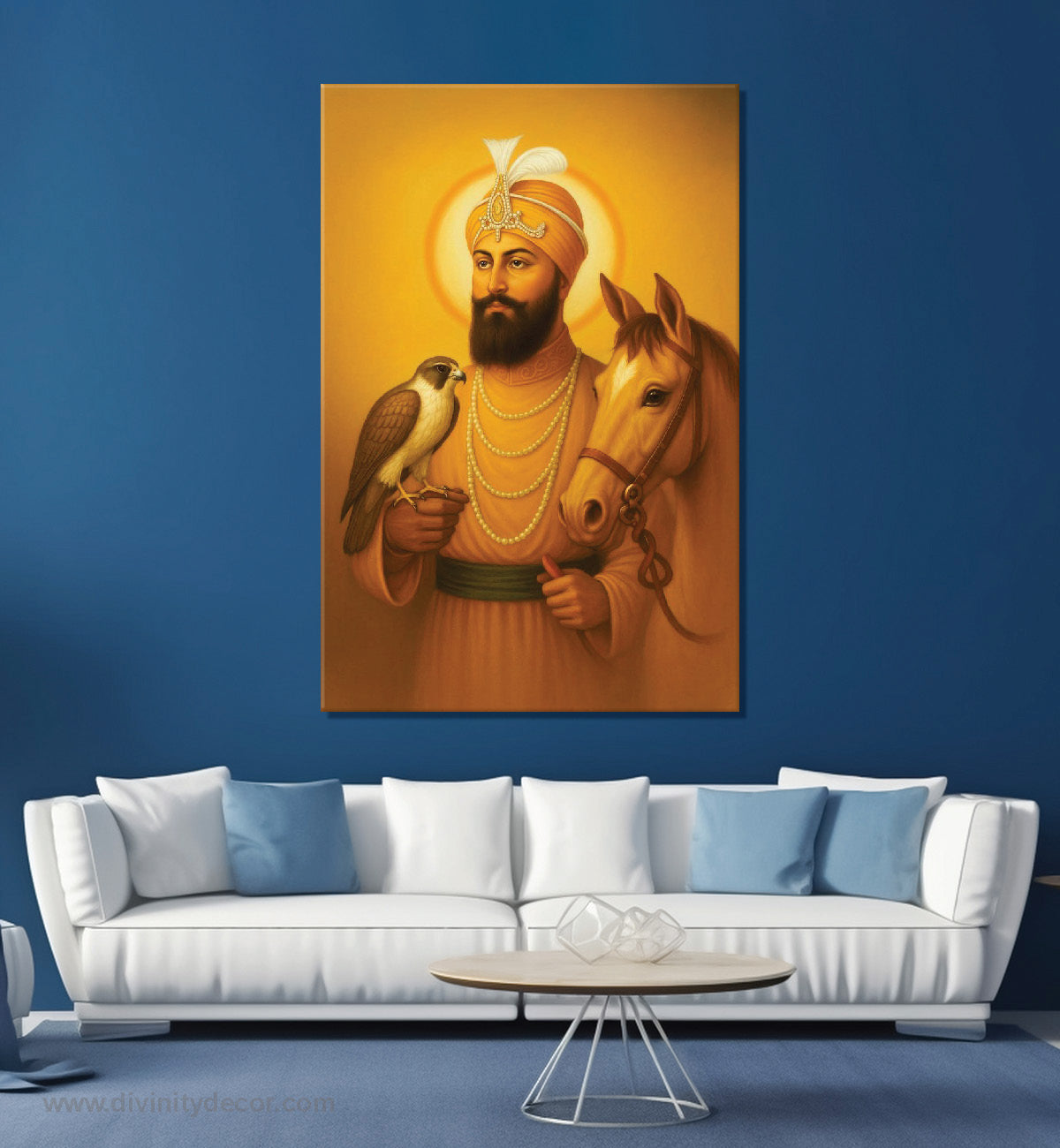 Guru Gobind Singh Ji Falcon Horse Canvas Wall Art 8