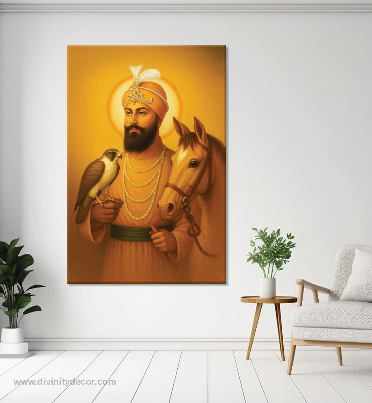 Guru Gobind Singh Ji Falcon Horse Canvas Wall Art 8