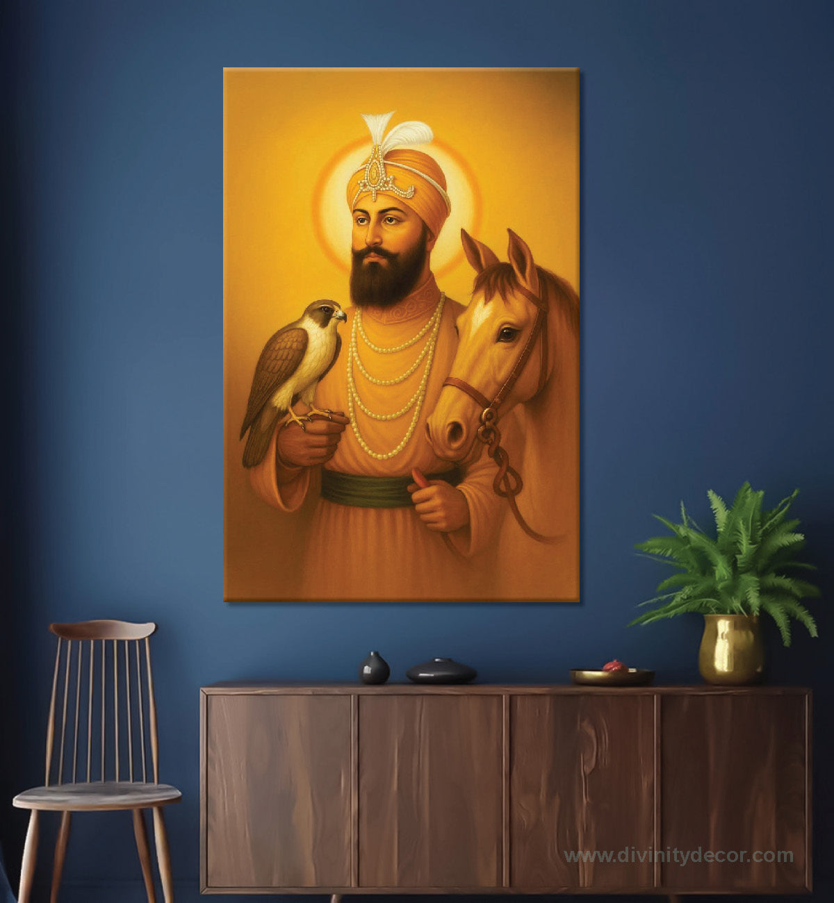 Guru Gobind Singh Ji Falcon Horse Canvas Wall Art 8