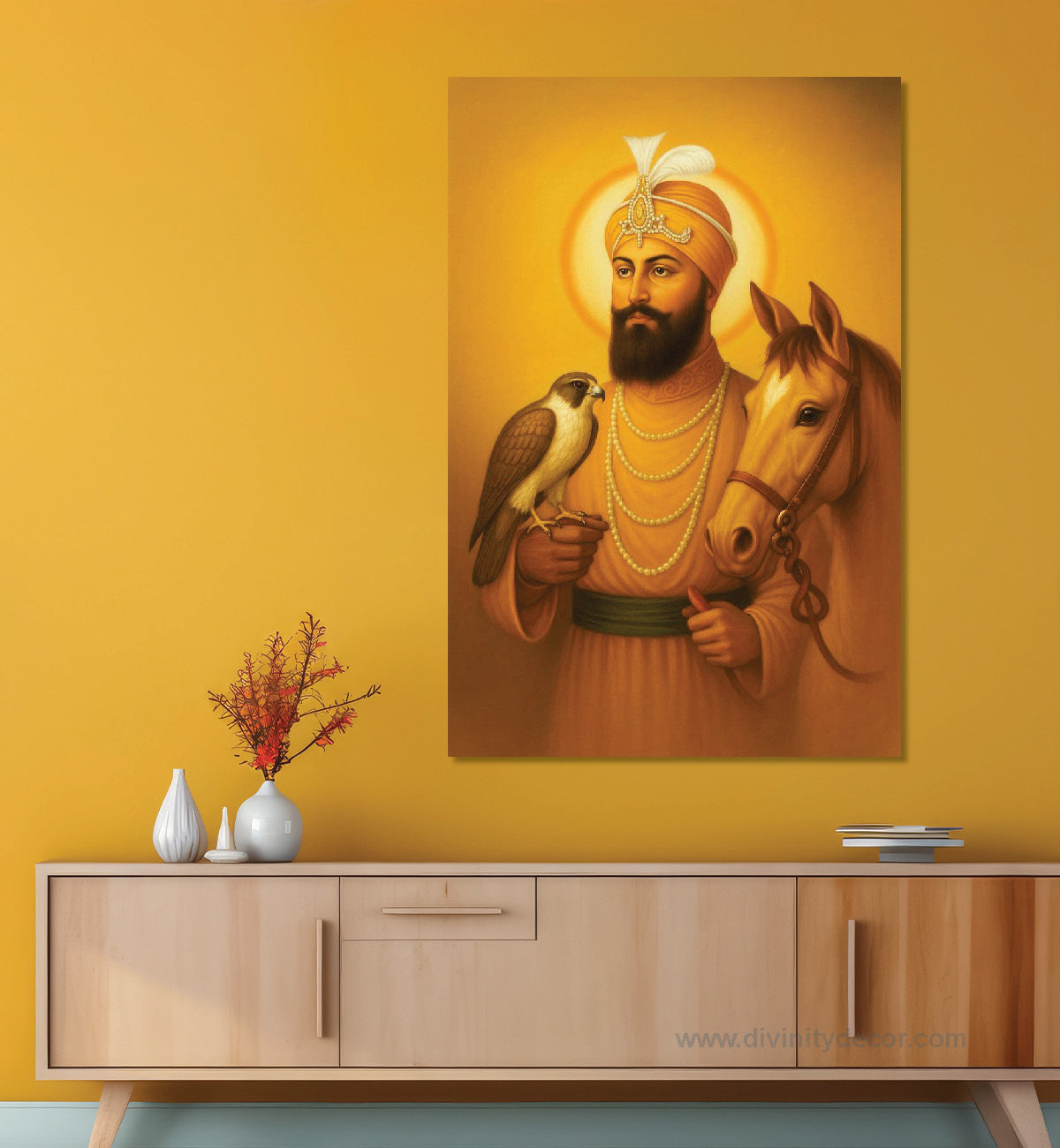 Guru Gobind Singh Ji Falcon Horse Canvas Wall Art 8